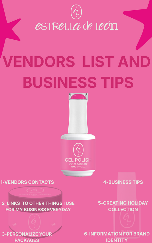 ESTRELLA DE LEÓN VENDORS LIST AND BUSINESS TIPS EBOOK